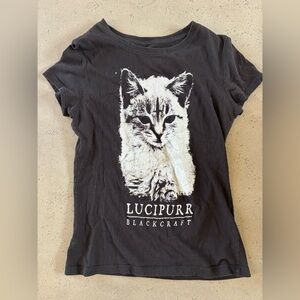 Size small Lucipurr blackcraft black fitted T shirt